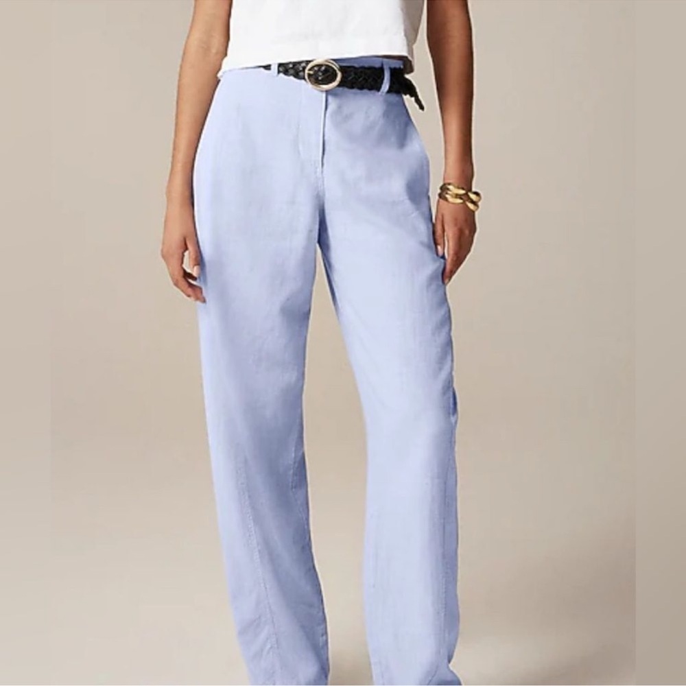 Relaxed Barrel Leg Linen Pants in Light Blue. Worn once.